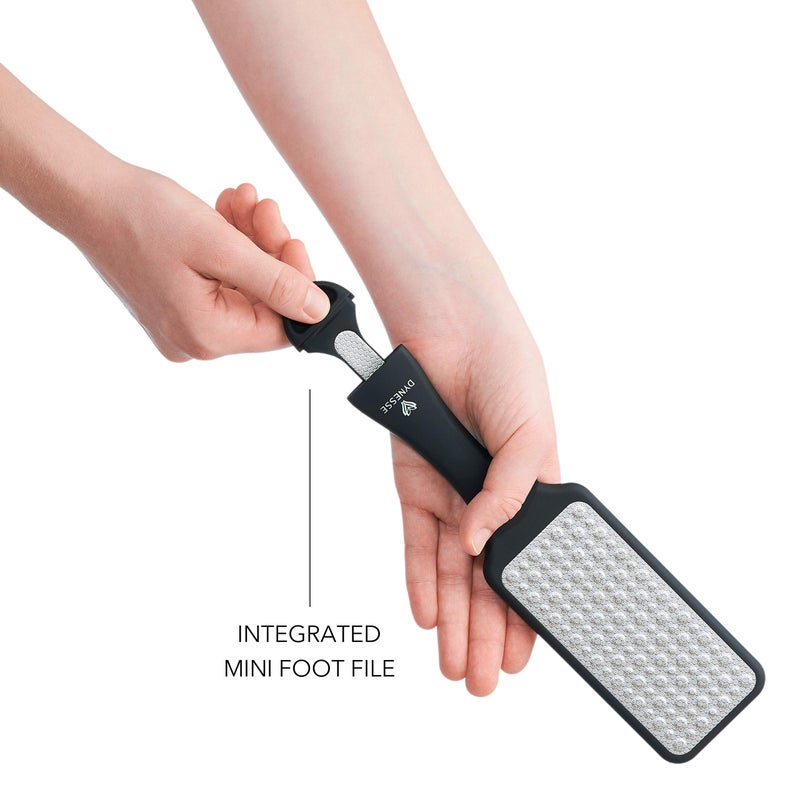 DYNESSE Foot File. Best Premium Pedicure Foot Rasp and Callus Remover. 3-in-1 Tool. Removes Hard Skin. No Risk of Injury. Stainless Steel. Ergonomic Handle. Washable. Works on Both Wet and Dry Feet. - Image 2